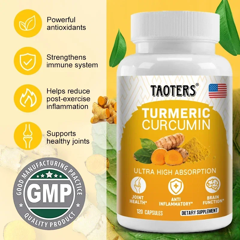 

Triple Strength Turmeric Capsules with BioPerine 95% Curcumin Complex - Anti-Inflammatory, Bone, Joint, Brain Support