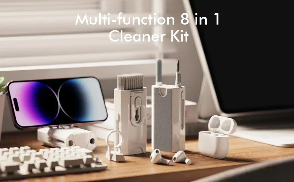 

8 In1 Screen Cleaner ， fit for Earphone Keyboard Laptop Phone PC Monitor Camera ect，multifunctional cleaning tool