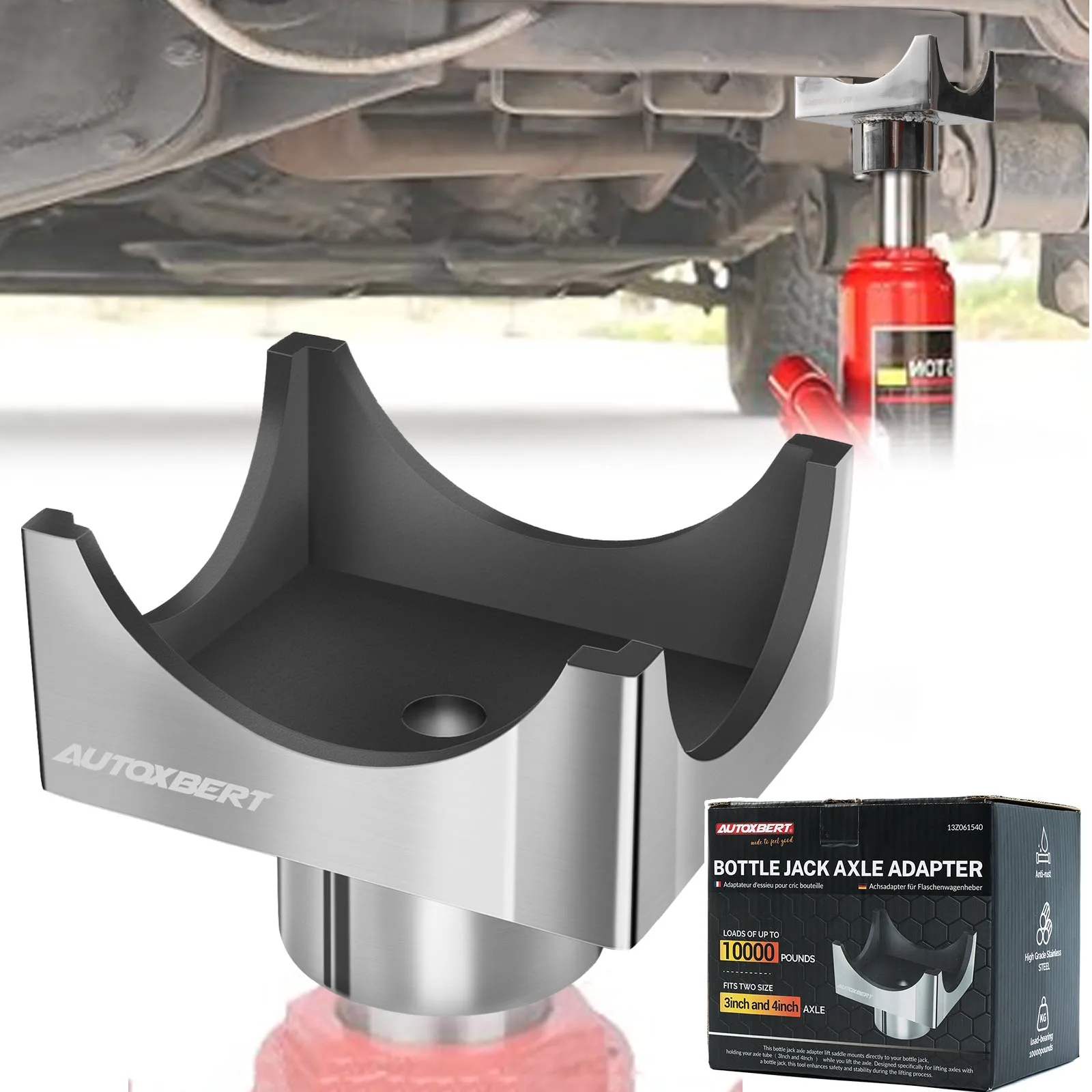 

Universal Heavy Duty 3-20 Ton Bottle Jack Axle Stand Adaptor Pad Saddles Craddle