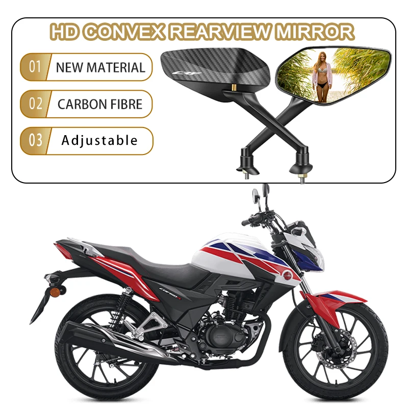 

Прочные зеркала заднего вида для мотоцикла из углеродного волокна для HONDA CRF 300L 300 L CRF300 RALLY CRF300L 2025, простая установка