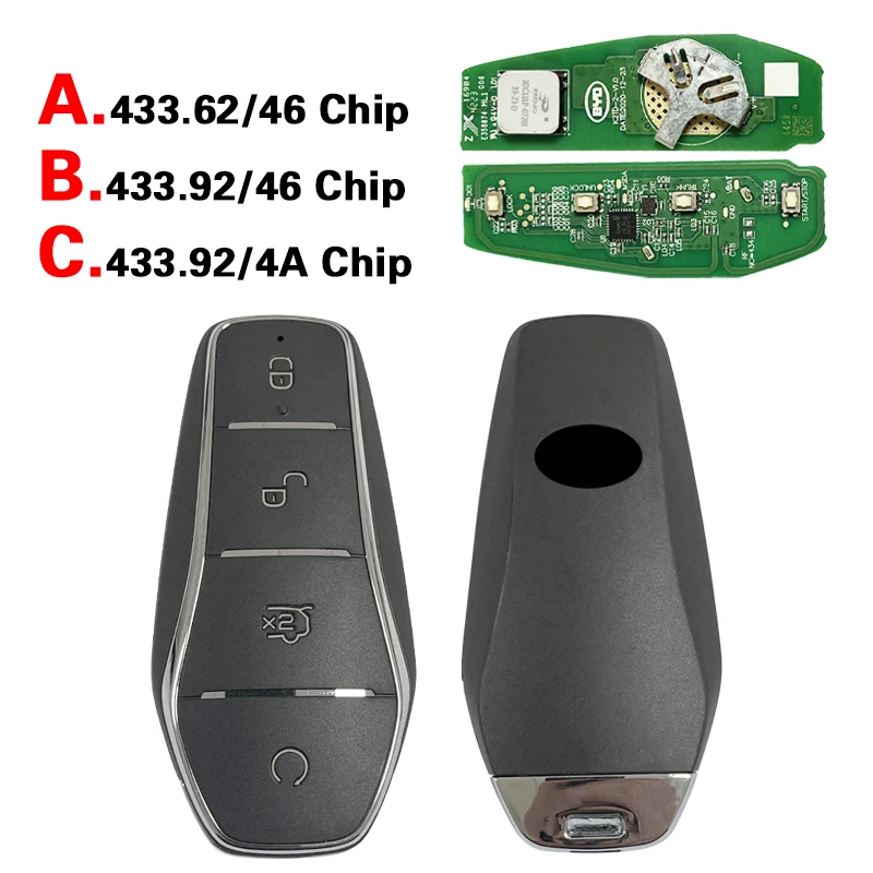 BYD Smart Remote Car Key 433.62MHz FSK 46/4A Chip Keyless Go With Logo CN085009 1