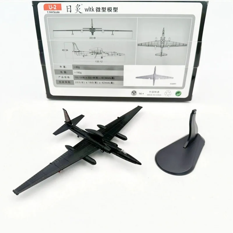 WLTK 1/144 Scale Model Toy U-2S U2 U-2R  Reconnaissance Airplane Dragon Lady Diecast Metal Alloy Plane Replica Model Toy