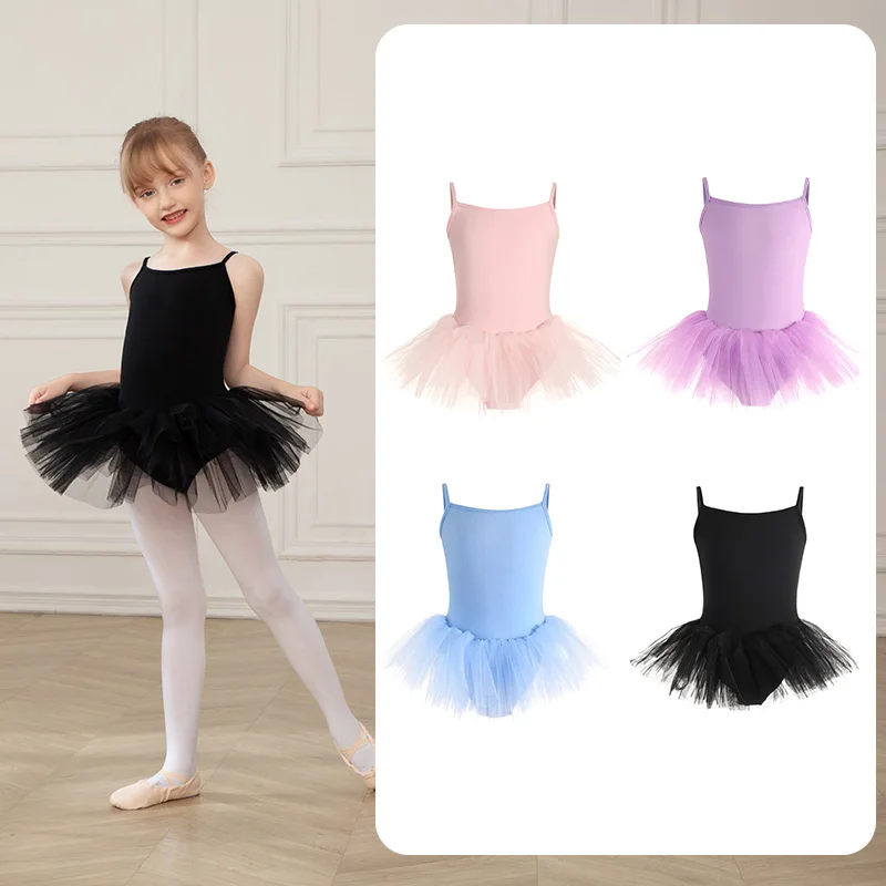 Girls Ballet Leotards Tutu Dress Ballet Skirt For Kids Children Dance Gymnastics Dancewear Balleriana Clothes Camisole Skirt