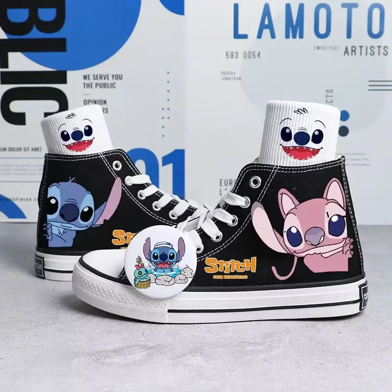 NewDisney spring summer Stitch sneakers Cartoon schoolgirl high top casual shoes baby girls sports Stitch boy/girl shoes 50% OFF