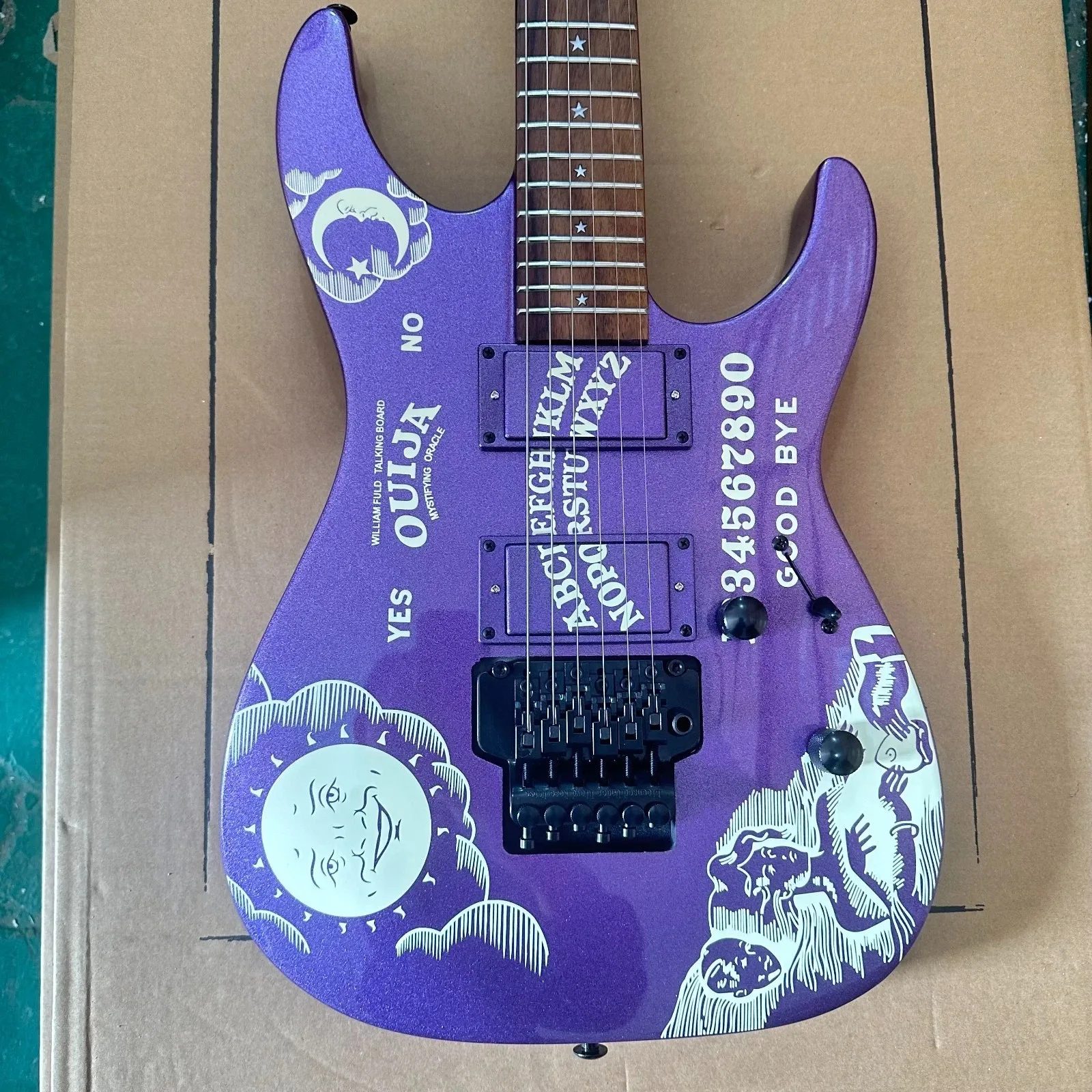 2026 new Purple Kirk Hammett Ouija Guitar 6 String HH Pickup