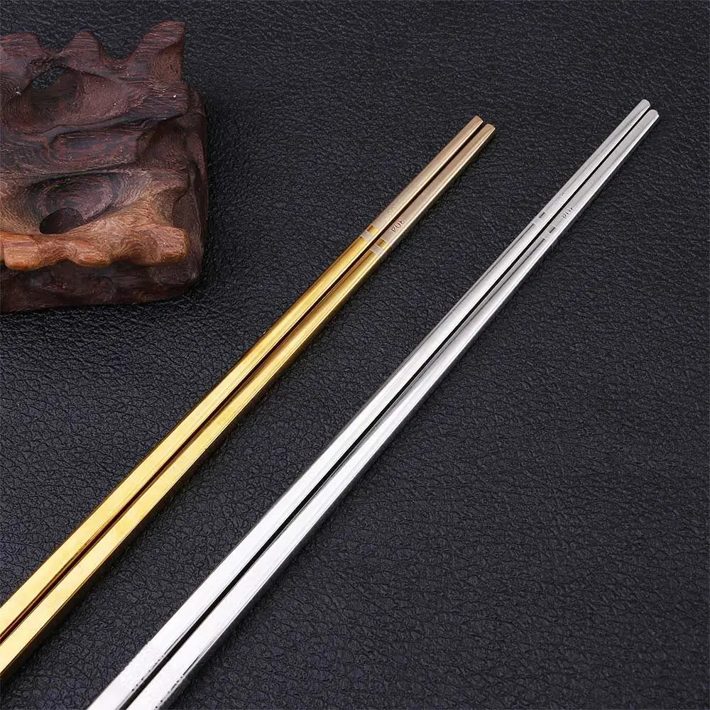 Luxury Anti Scald 304 Stainless Steel Engraving Laser Chinese Chopsticks Kitchen Supplies Flatware Tableware