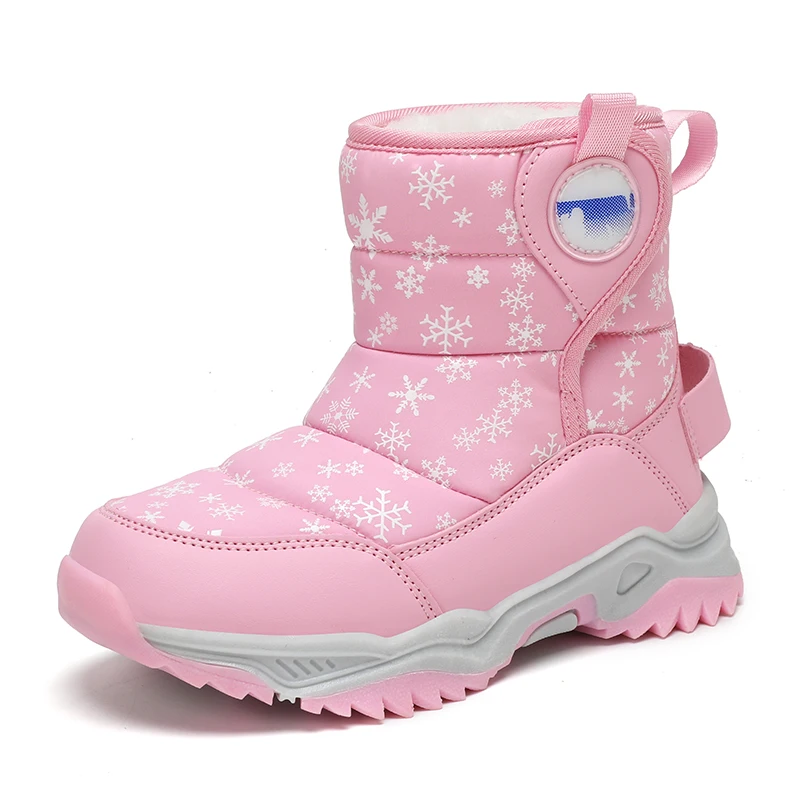 Boys Girls Snow Boots Big Kids Snow Boots Mid Calf Snow Boots Waterproof Slip Resistant Outdoor Boots Winter Boots Cold-weather