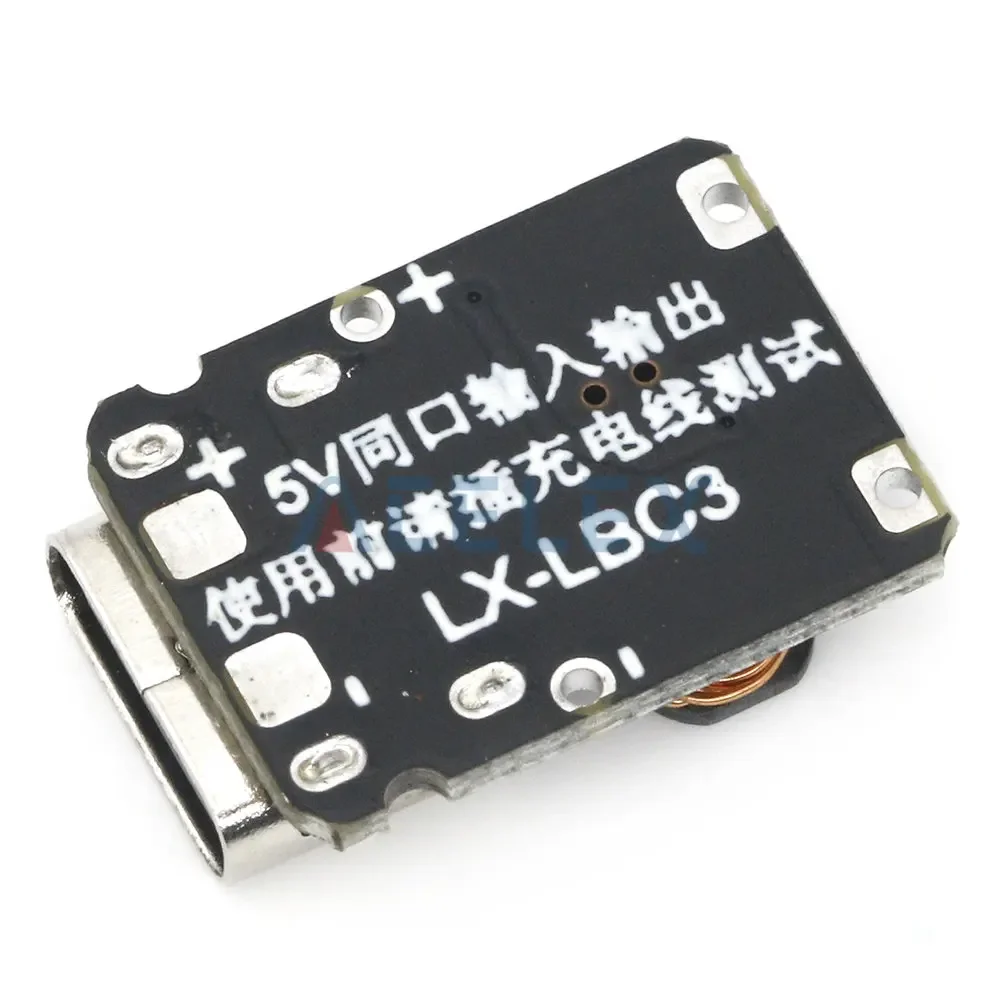 Mini lithium battery charging module with 5V output boost 18650 type-C with protection