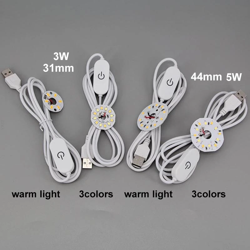 

1.5m 31mm 44mm DC 5V 3W USB LED Lights 2835 chip dimmer 3colors Reading Night Light Board Desk Book tablet Lamp touch Switch C1