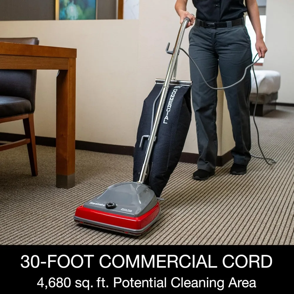 Red Upright Bagged Commercial Vacuum Cleaner