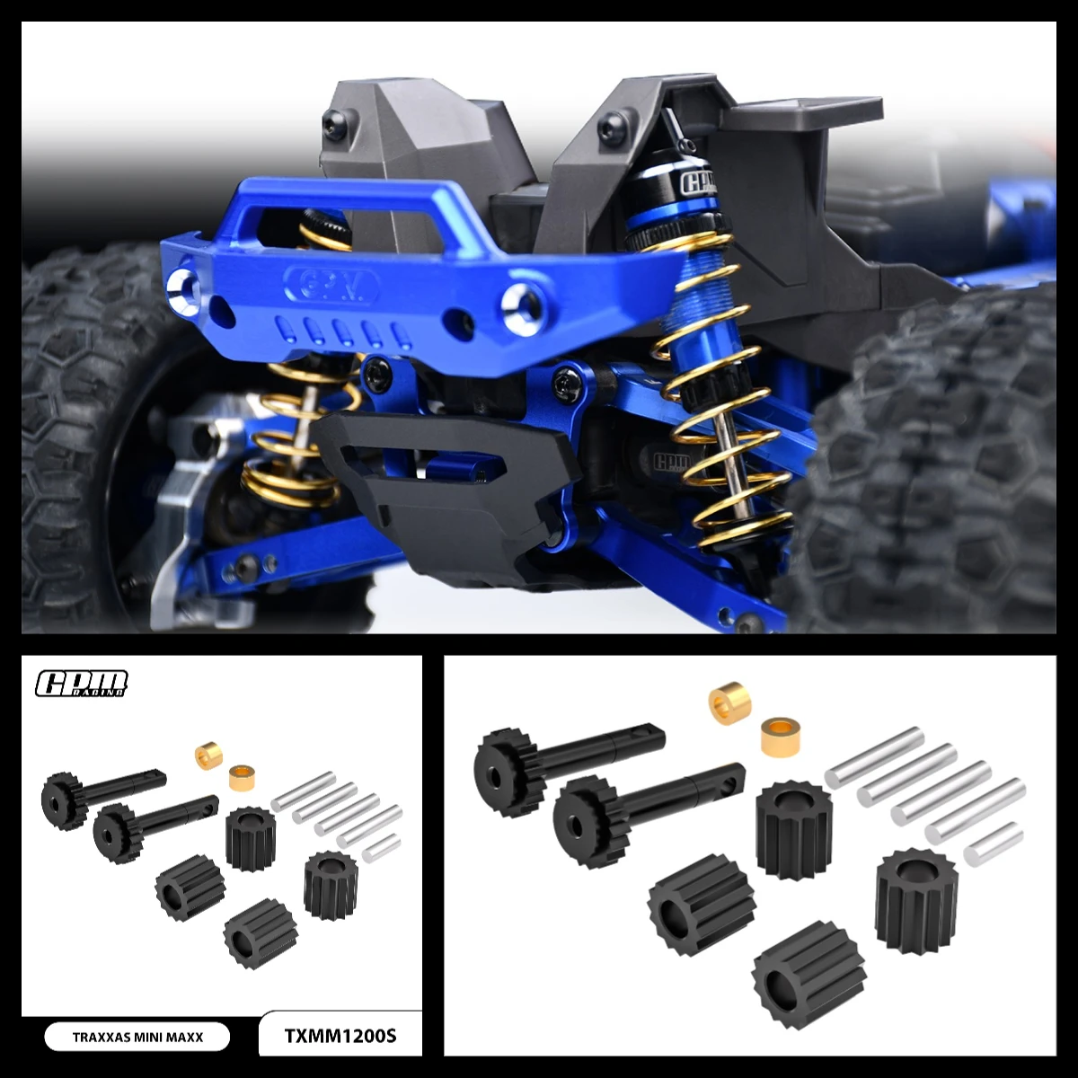GPM TRAXXAS Mini Maxx / Mini XRT 108076-1 For 20Cr Carbon Steel Front/Rear Diffs Gear Set