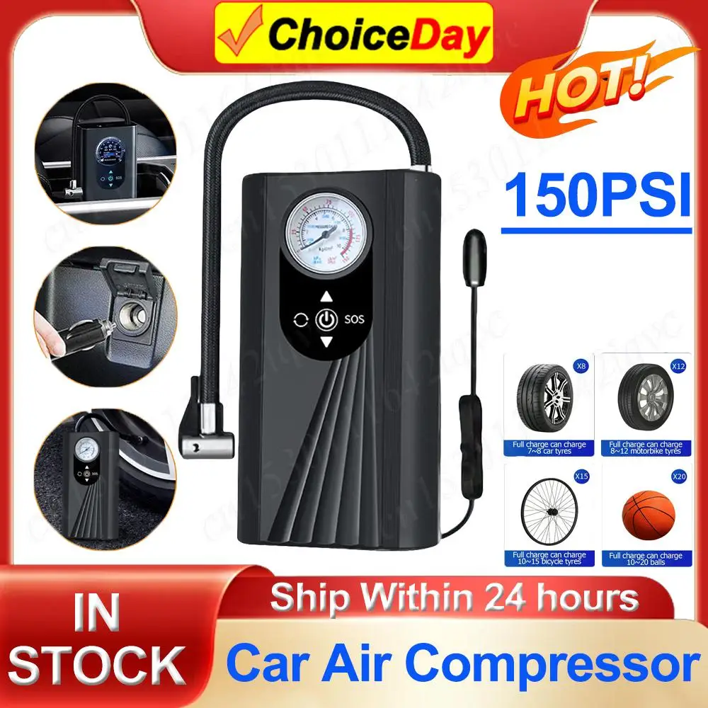 Compresseur d'air électrique sans fil, pompe à air portable, gonfleur pour moto, voiture, vélo