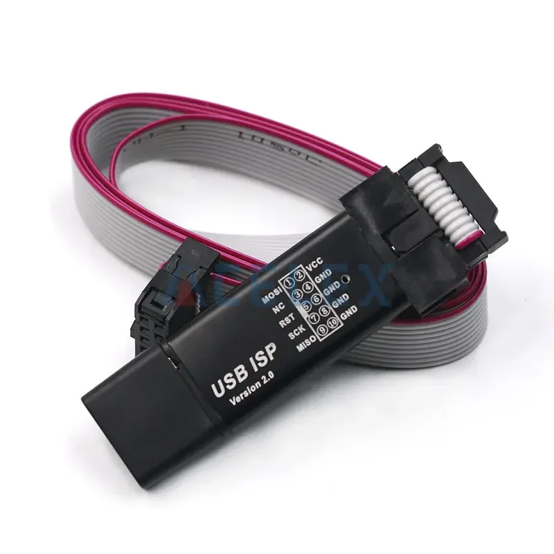 Aluminum shell USB ISP USBISP USBASP ASP Programmer for 51 ATMEL AVR WIN7 64 (Random color)