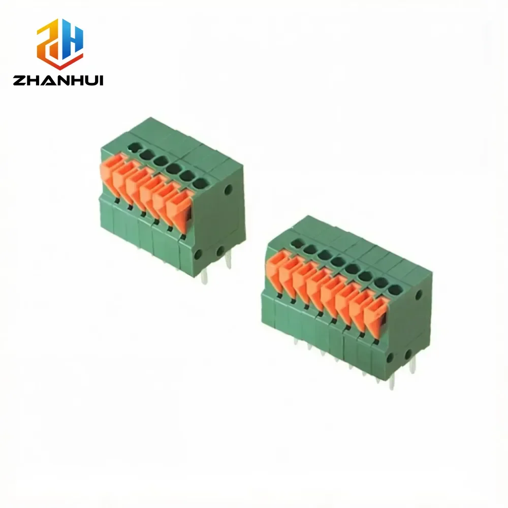 5Pcs 2.54mm Pitch KF141V KF141R Push-in Spring Screwless Terminal Block Straight/Bent Foot 2/3/4/5/6/7/8P PCB Connector