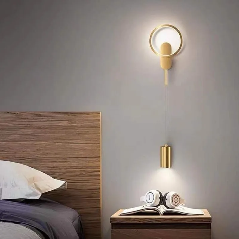 Bedroom lamp Light luxury Nordic simple modern corridor Aisle wall lamp Long living room background wall lamp