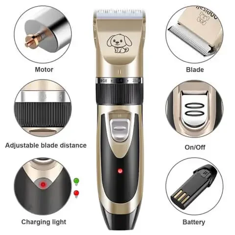 Cortaúñas y afeitadora de pelo silenciosa para perros y gatos - imagen 3