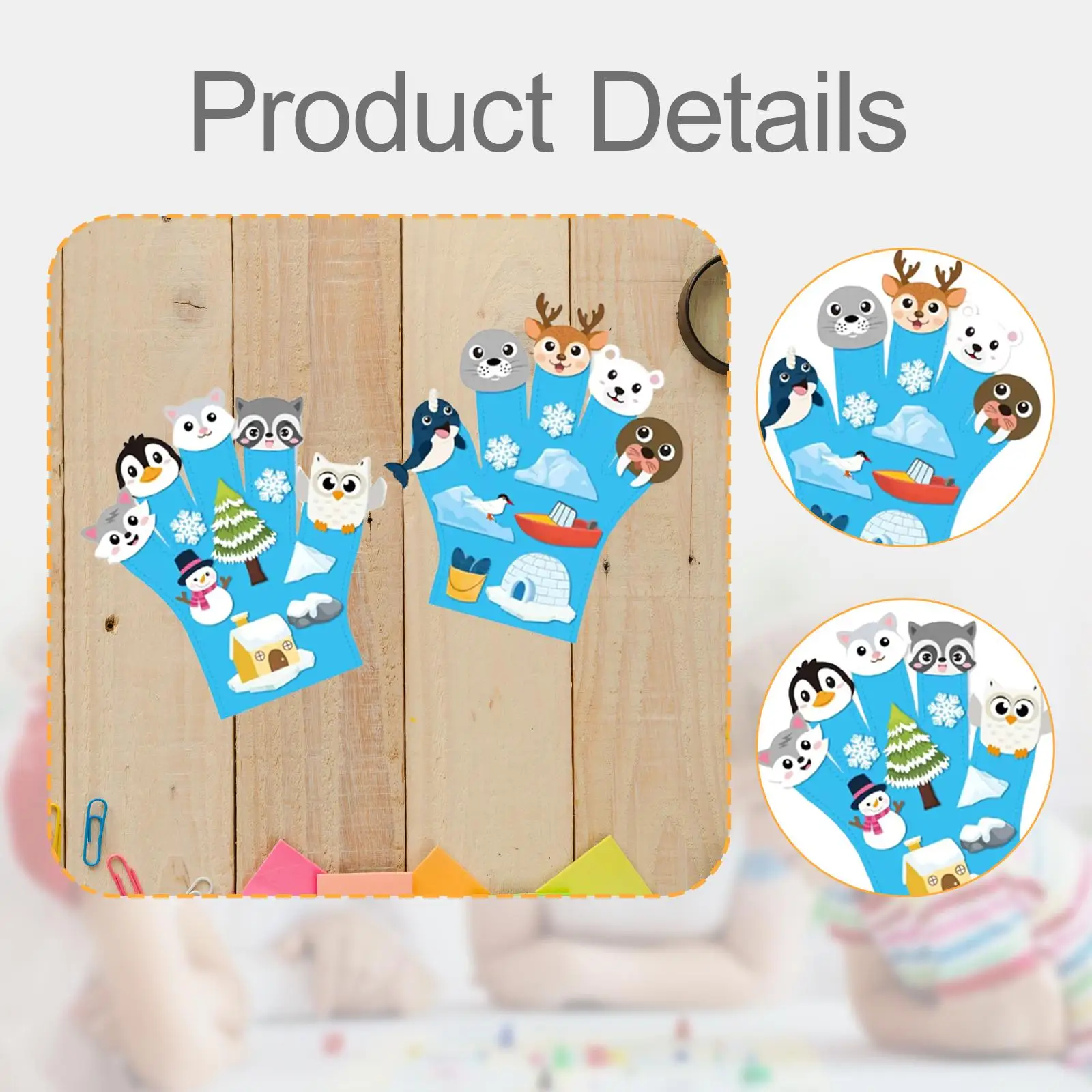 2 Stück Tiere Filz Geschichte Fingerpuppen DIY Geschichtenerzählen Handpuppe für