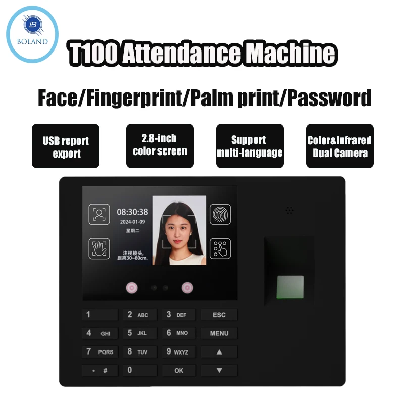 Biometric Recognition Machine Facial recognition Multi-Functional Attendance Machine Empolyee  Attendance Management System