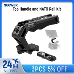 NEEWER Top Handle and NATO Rail Kit, Comfort Silicone Grip with Quick Release NATO Clamp Handgrip For Dslr Camera Cage Video Rig