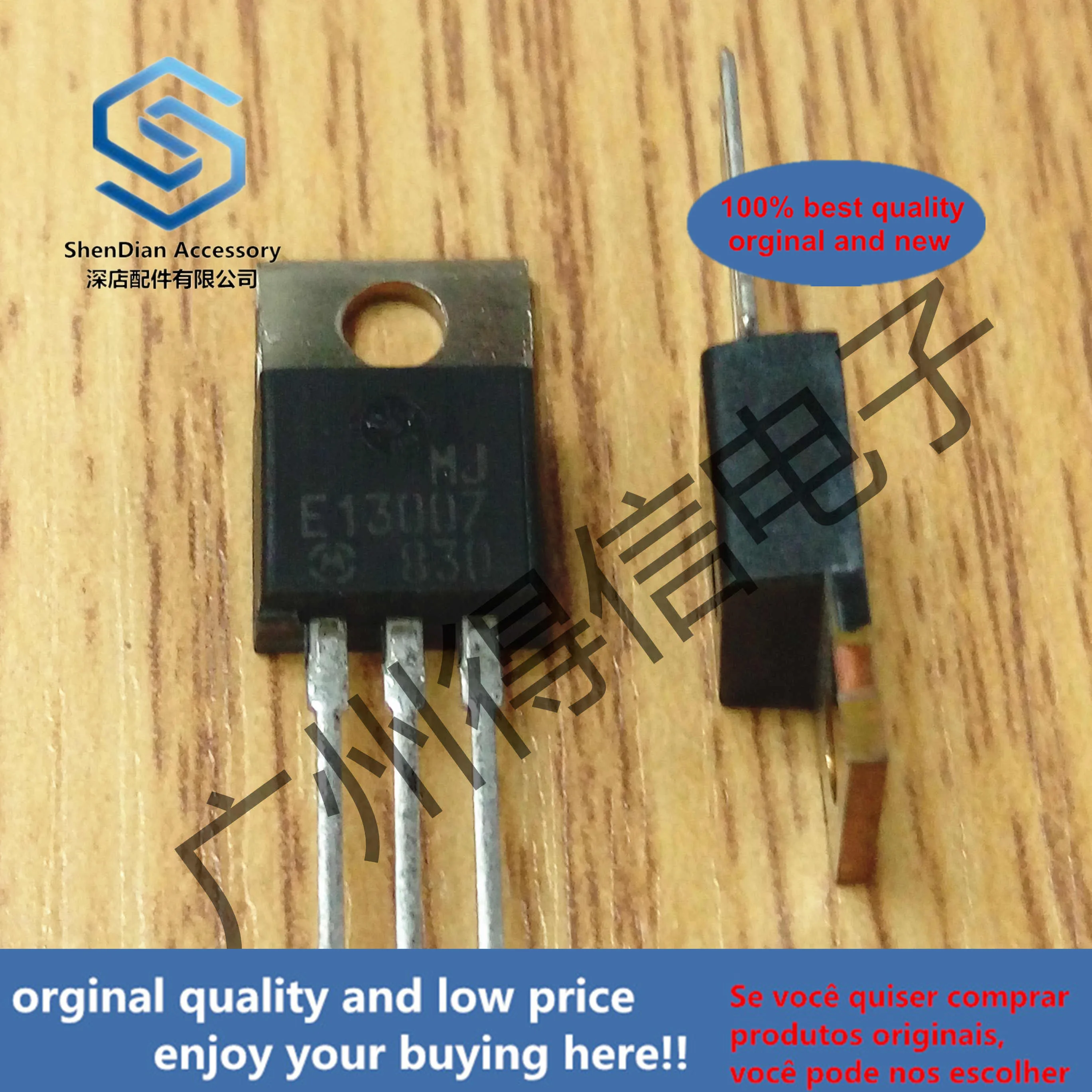 10pcs 100% orginal new MJE13007 13007 TO-220  POWER TRANSISTOR 8.0 AMPERES 400 VOLTS 80/40 WATTS real photo