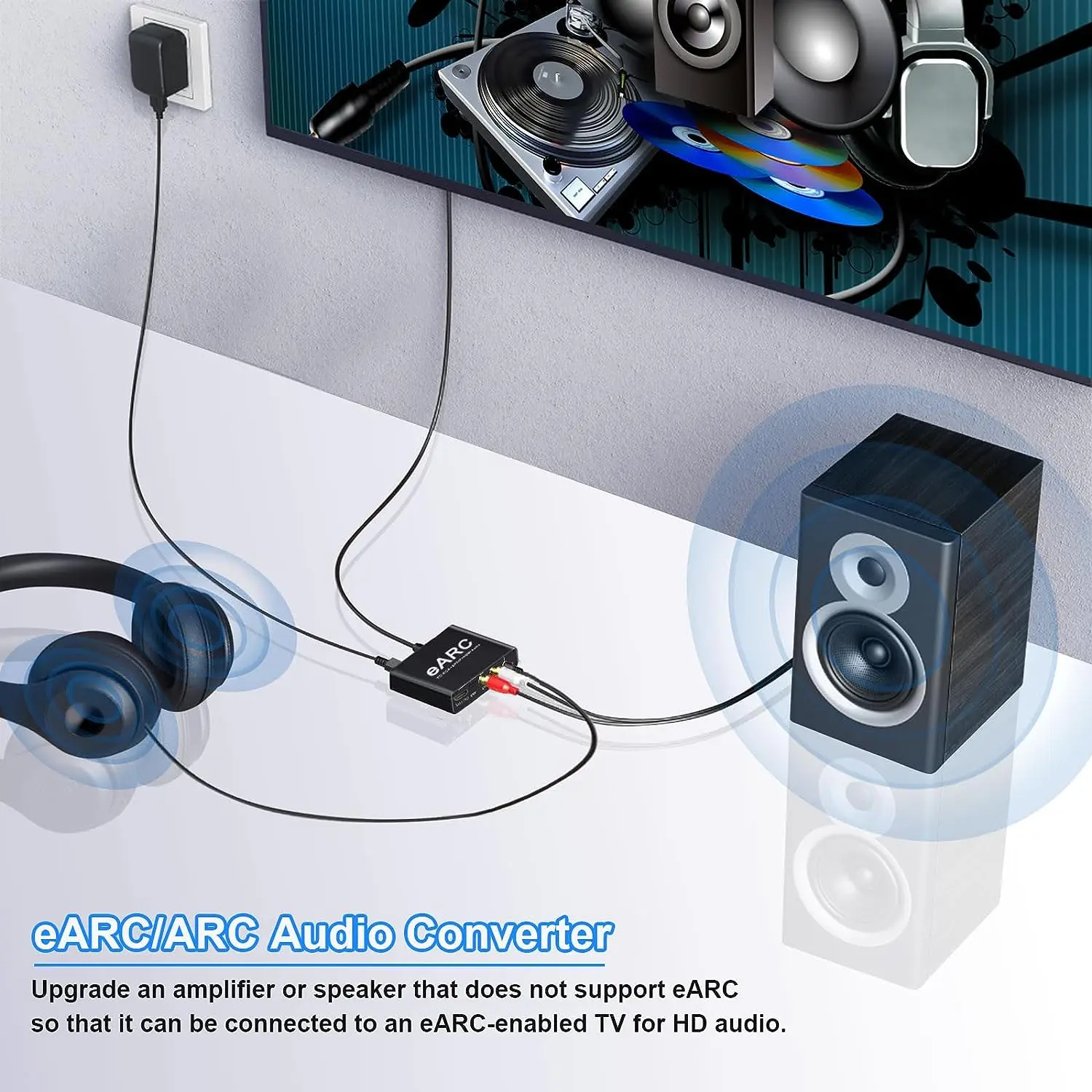 192KHz eARC/ARC Audio Extractor HDMI eARC ARC Audio to HDMI SPDIF Optical L/R 3.5mm Stereo out Digital to Analog Aduio Converter