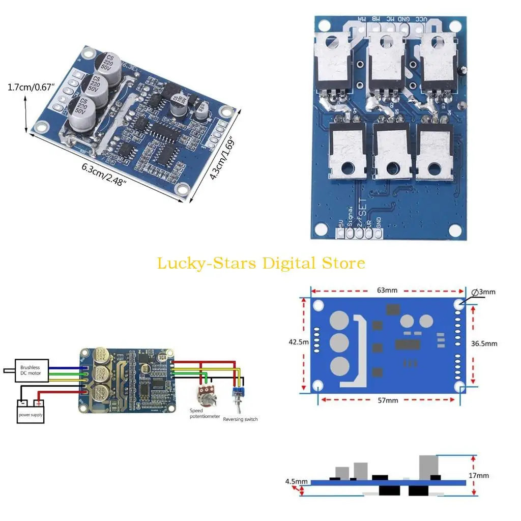 

T3EE PWM для 12V-36V 500W 15A Hall BLDC Мотор.