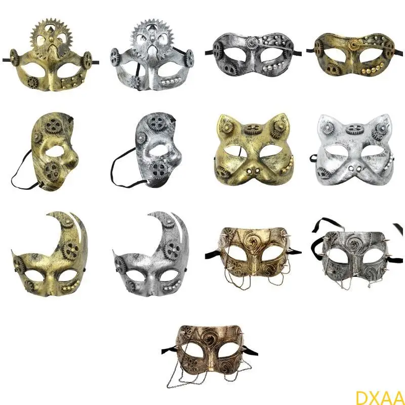 DXAA MASQUERADE MASK Half Face Mask Party Mask Steampunk Mardi Gras Mask Mask Mask Ball Mask na Halloween Cosplay