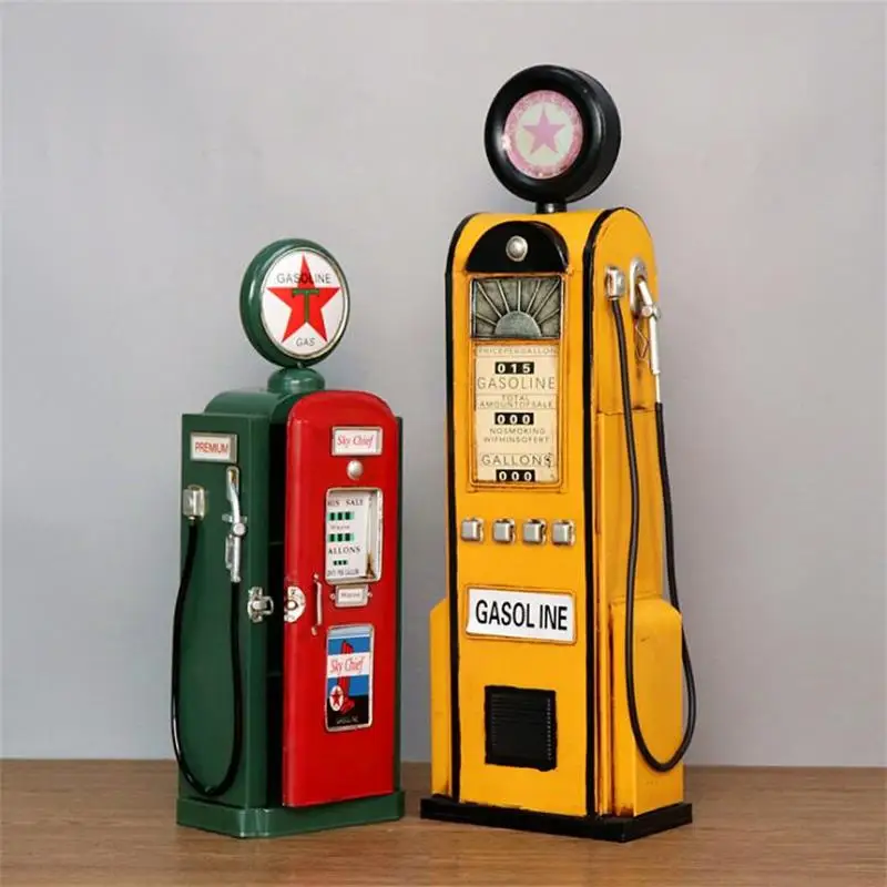 Vintage Style Creative Floor Decoration Iron Sheet Fuel Dispenser Model Simulation Props Bar Model Room Old Soft Decoration