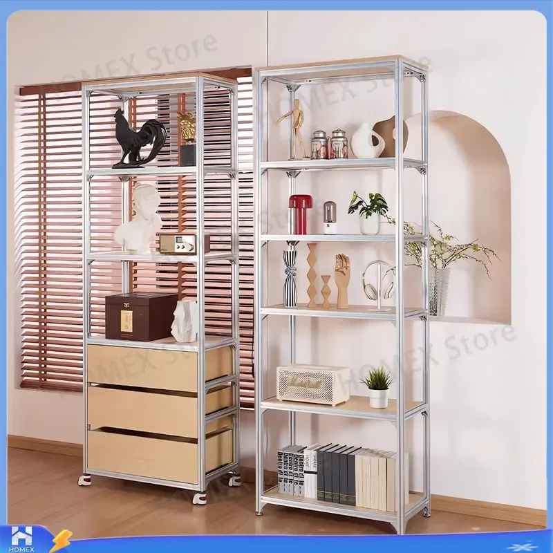 Aluminum Profile Multi Layer Storage Rack DIY Marine Board Display Cabinet Floor to Ceiling Locker Customizable Shelving Unit