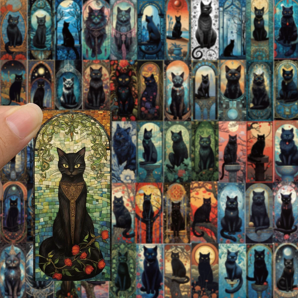 

10/30/60PCS Goth Dark Cat Cartoon Sticker for Phone Laptop Luggage Car Waterproof Cool Graffiti Decals Kid Toy Sticker Wholesale
