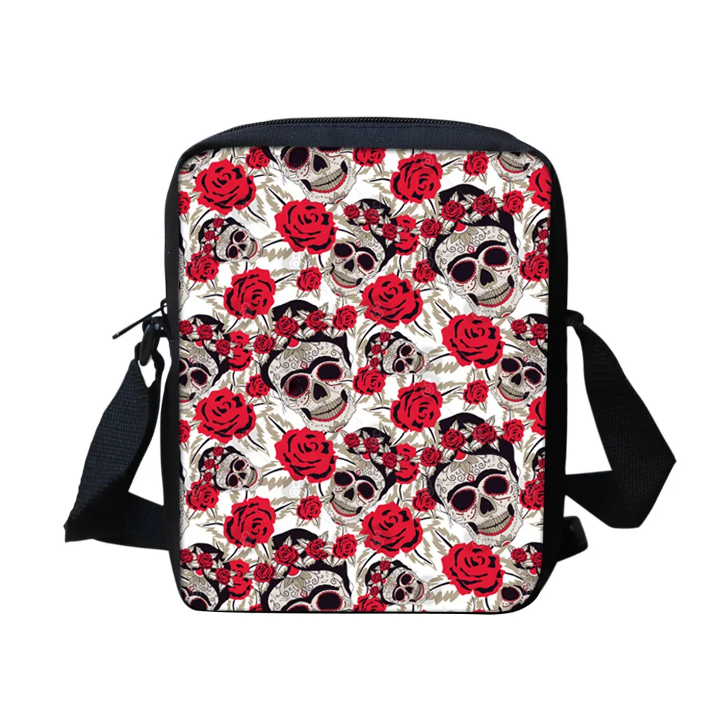 Lady Schoolbags Flower Skull Womon Casual Bookbag Teenager Girls School Book Bags Student Fashion School Bagpacks