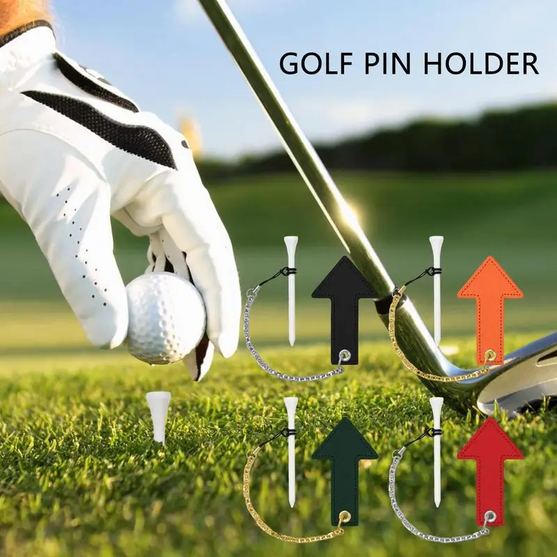 Golf Tees Golf Leather Arrow with Chain Anti Drop Ball Stud Magnetic Ball Stud Seat Golf Socket Golf Training Ball Tee Golf Mark