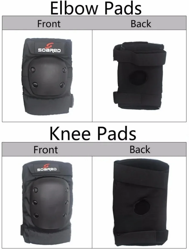 Stoßfest Professionelle Verdicken Ski Snowboard Roller Skating Knie Schutz Ellenbogen Schutz Klammer Pad Schwarz – Detail 1