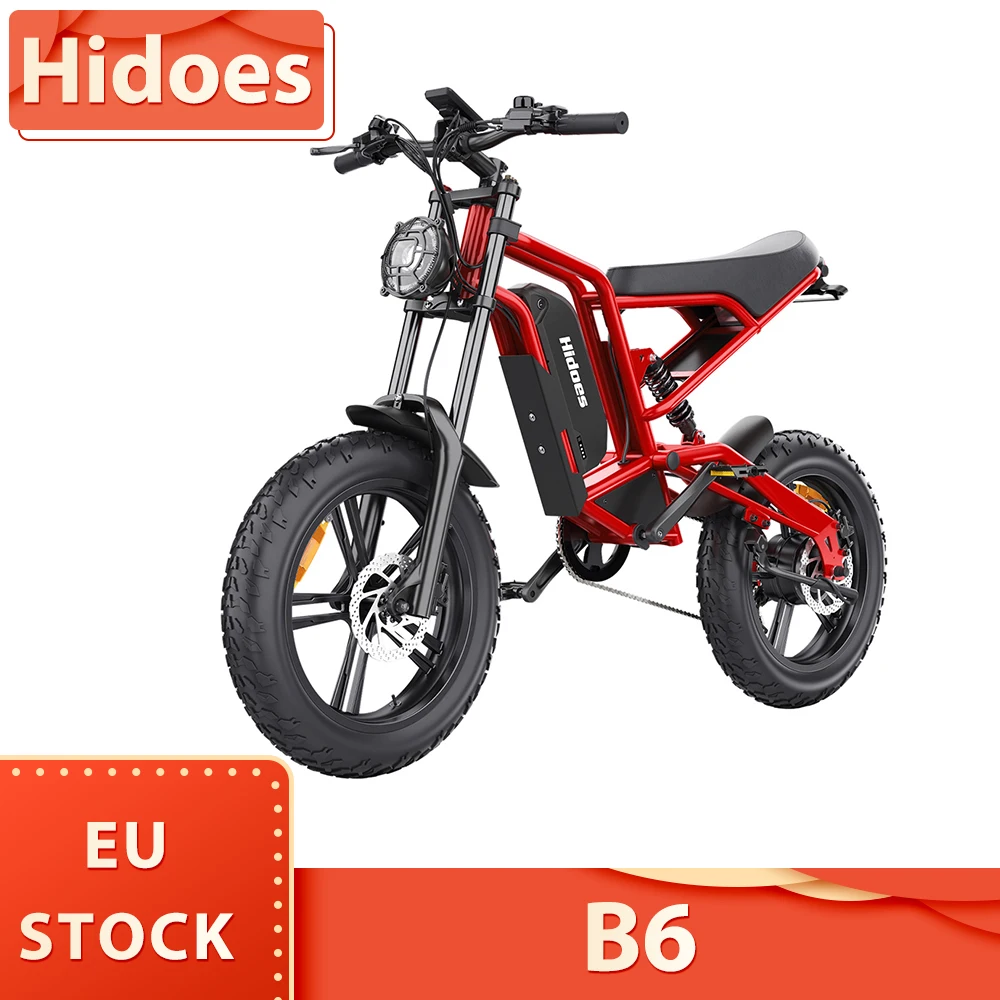 Hidoes B6 Electric Bike 1200W Motor 48V 15Ah Battery 20x4 inch Fat Tire 45km/h Max Speed 75km Range Front & Rear Oil Disc Brakes