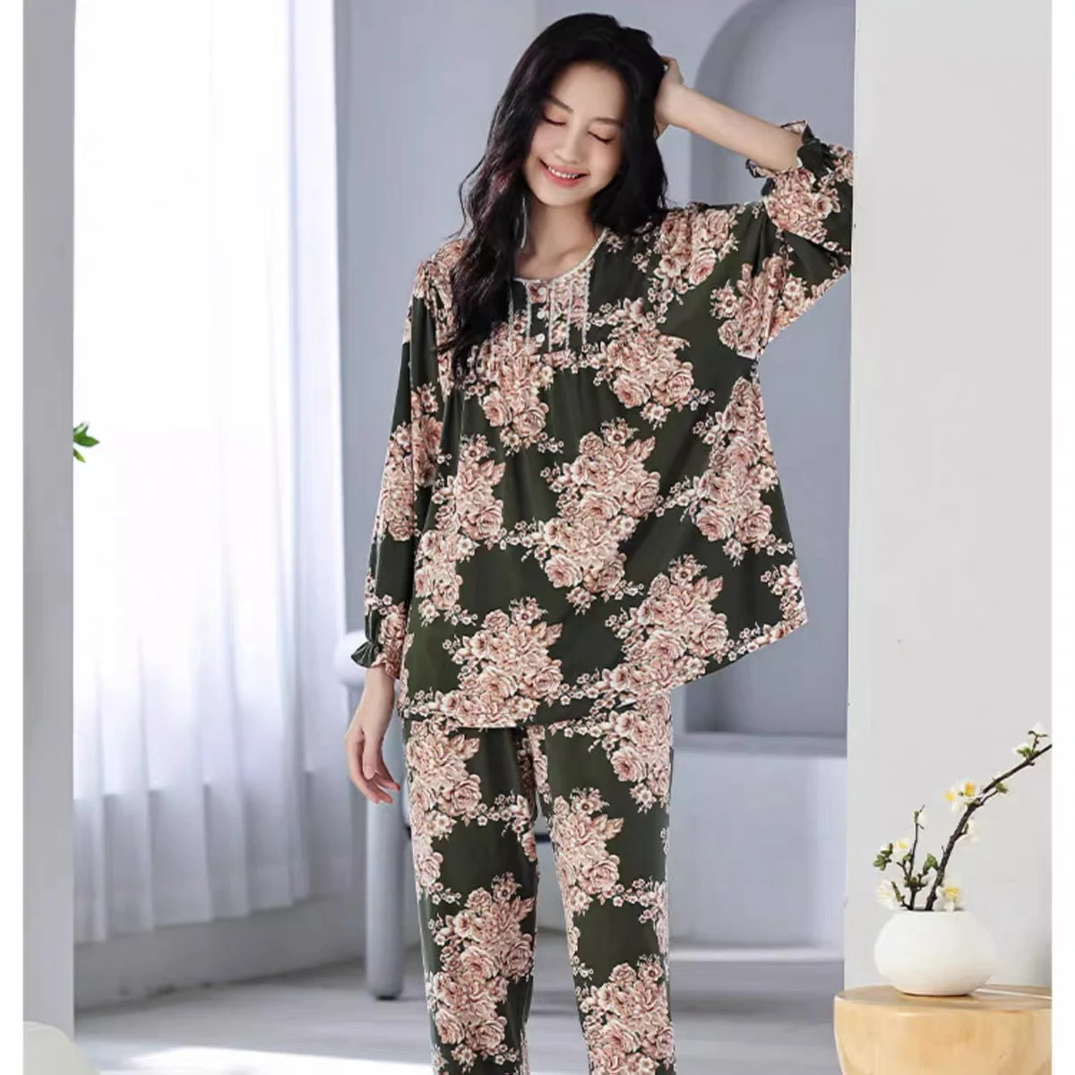 ele-women's-modal-cotton-thin-spwear-long-sve-autumn-sle-home-clothes-comfortable-pyjamas-for-mom-casual-chic