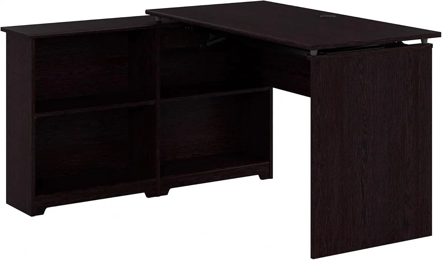 Bush Furniture Cabot 52W 3 Position Sit To Stand Corner Bookshelf Desk, Espresso Oak (Wc31816-03)