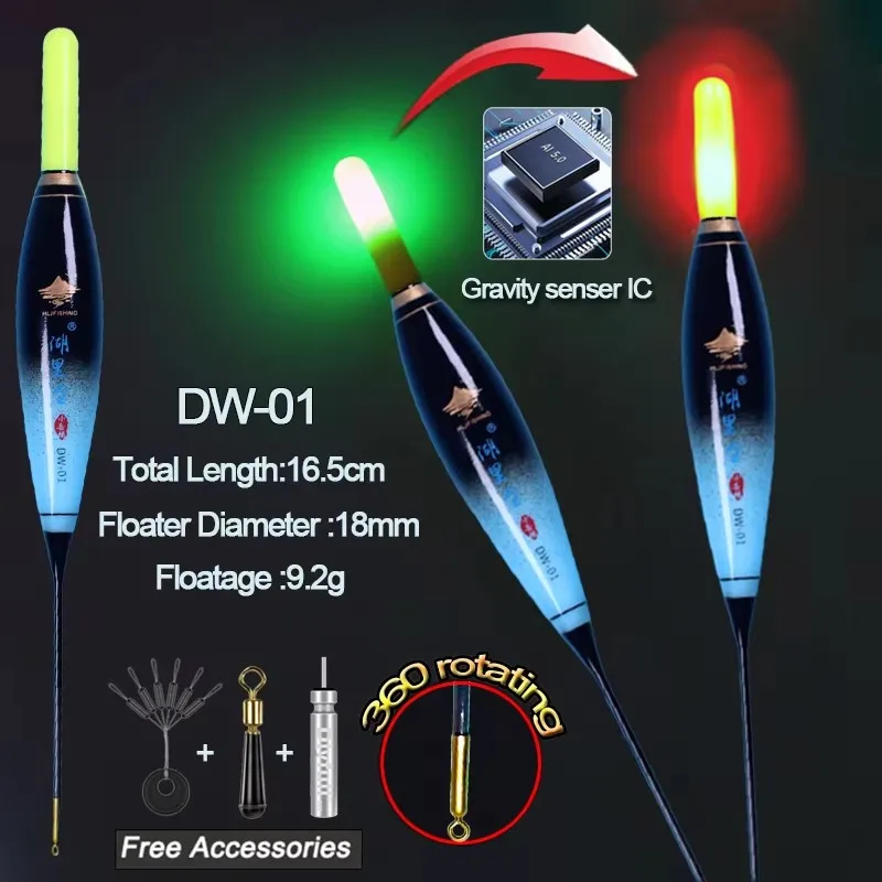 Angeln Schwimmt Smart IC Schwerkraft Sensor Farbwechsel Elektrische LED Leuchtende Felsen Angeln Zubehör Tackles