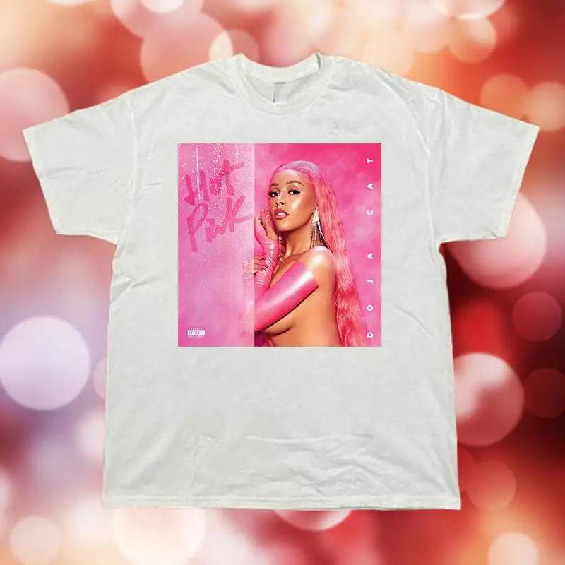DOJA CAT Hot Pink WHite Cotton T Shirt Full Size S 5XL