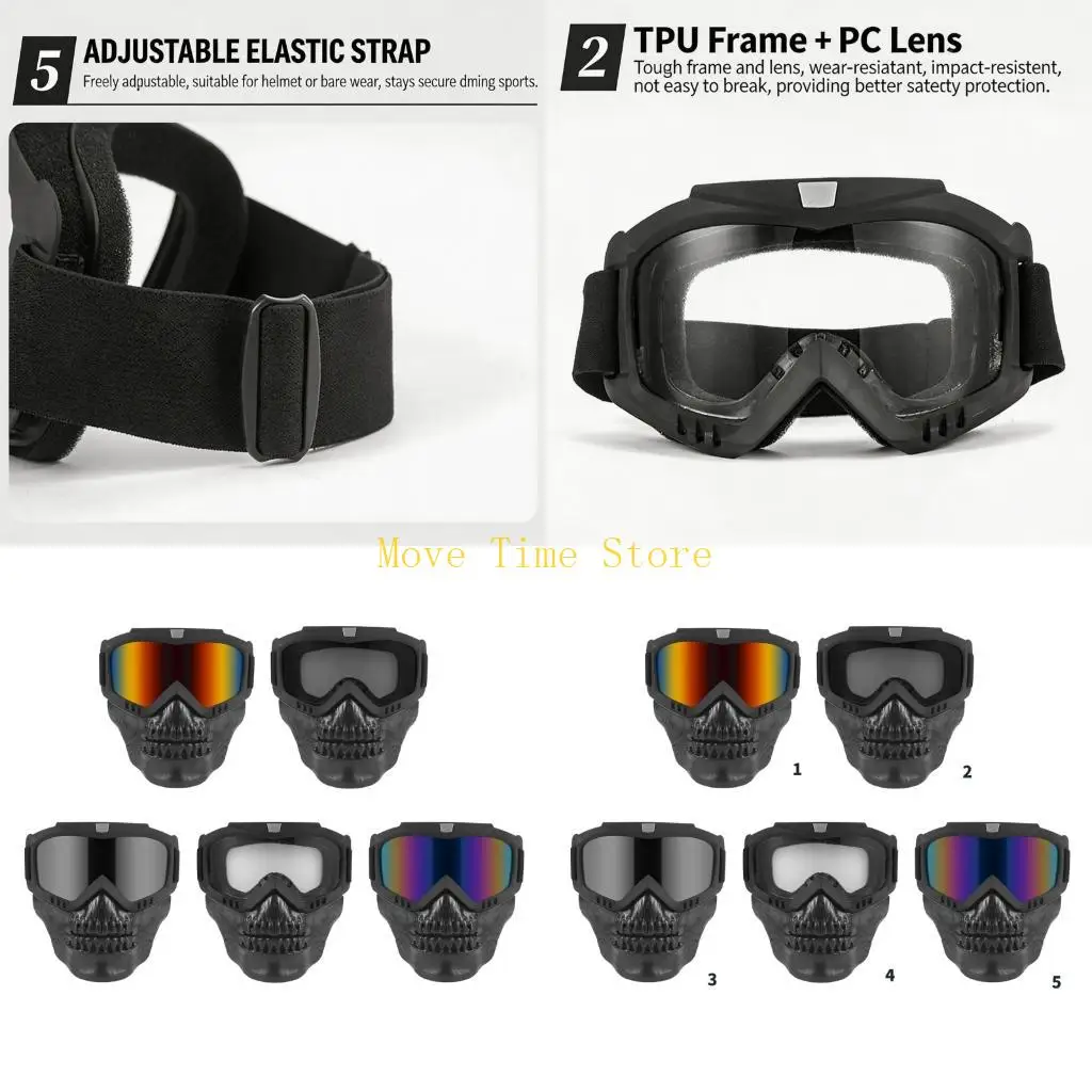 92ME Motorcycle Outdoor Full Face Mask with Detachable Lower Guard for Cycling Sport