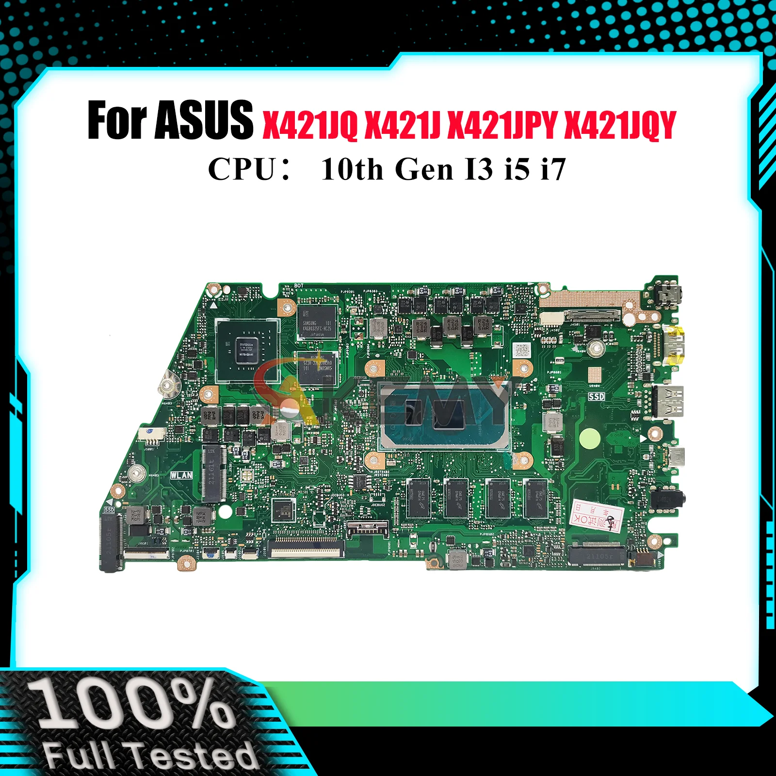 

X421JQ Laptop Motherboard For ASUS X421JPY V4050J X413J I421J R421J X421JAY S433J X421JQY X421J Mainboard With 10th Gen I3 i5 i7