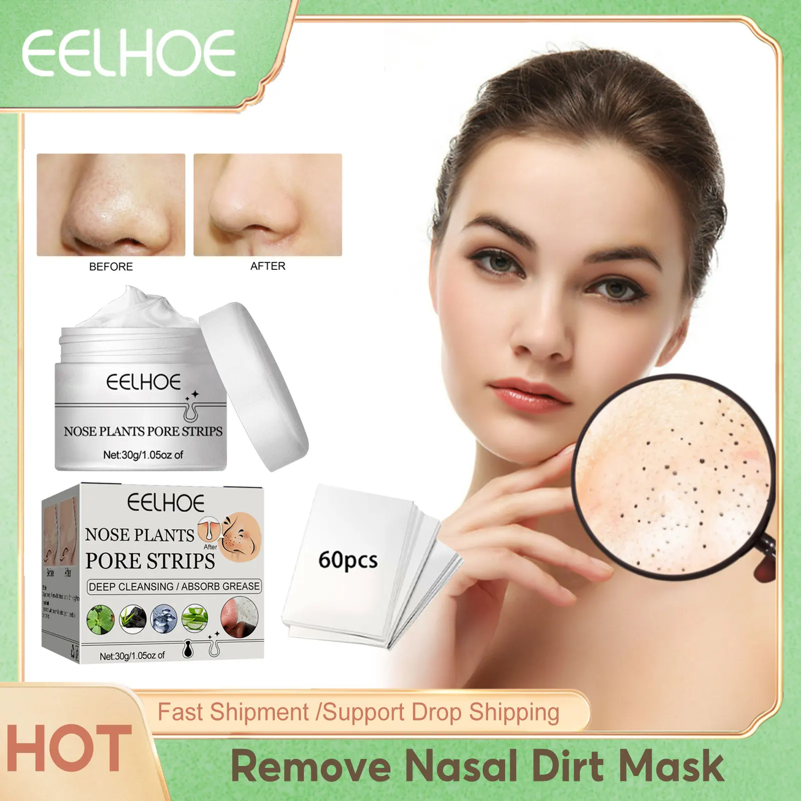 

Blackhead Removal Cream Shrinking Pores Oil Control Treatment Black Dots Peel Off Mud Mask Skin Care Deep Cleansing Nose Patches