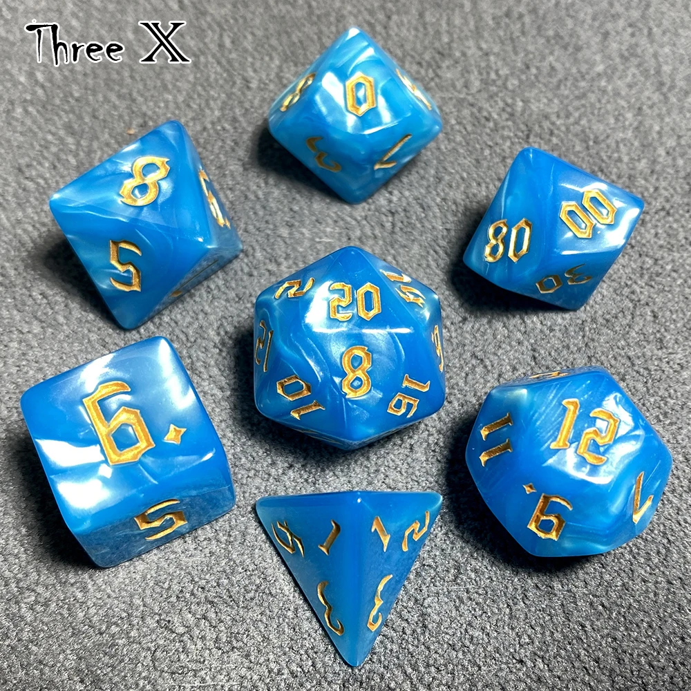 Polyhedral d & dgame dice conjunto D4-D20 rpg dados conjunto em redemoinhos para role playing jogos de mesa fontes de festa