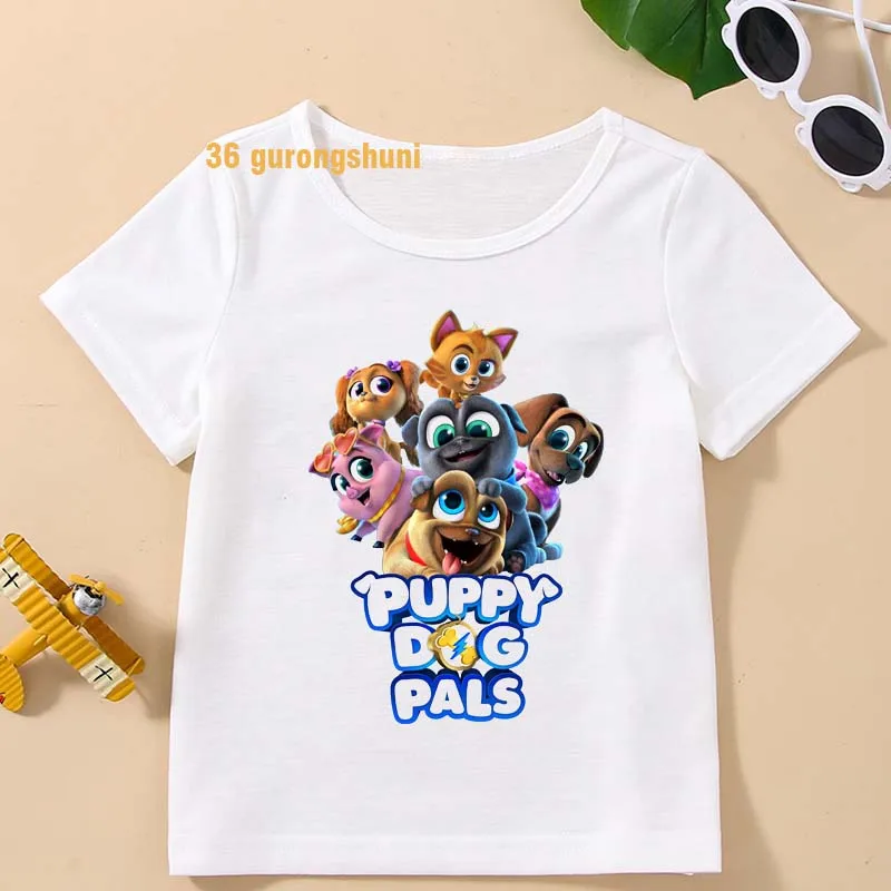 T Shirt Boys T Shirts Puppy Dog Pals Kids Tshirt cute cartoon T-shirts summer Tops For Girls-clothing Children Clothes free ship