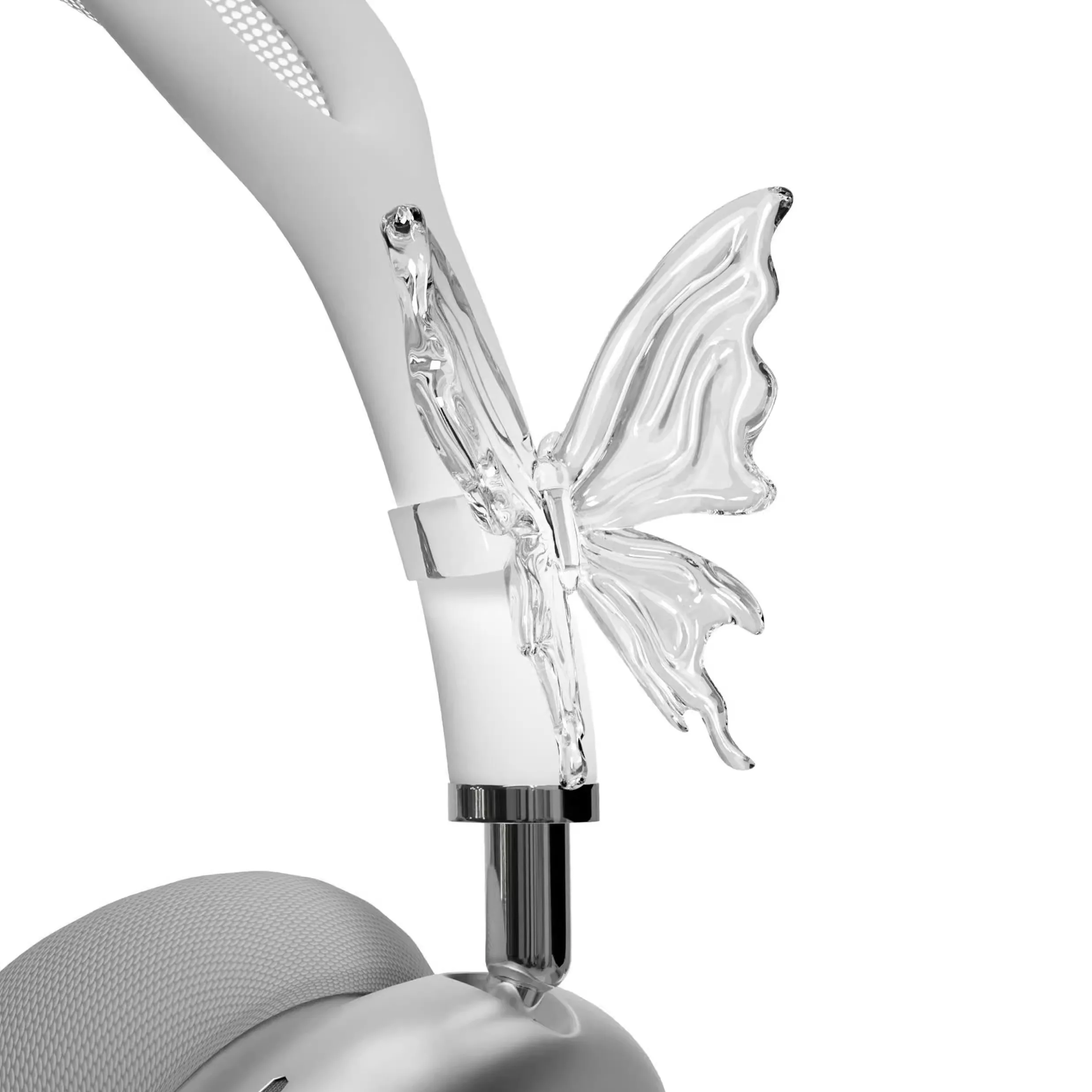 

AirPods Max Transparent Butterfly Headband Protective Cover 3D Resin Decoration Custom Earphone Accessories for Airpods Max Y2k