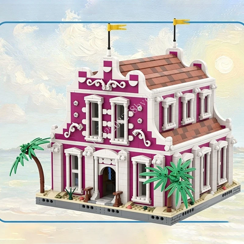 

3411 PCS Governor's Mansion Seaside Building Blocks Architecture Model Assembly Educational Man Gift for Adults Home Decoration
