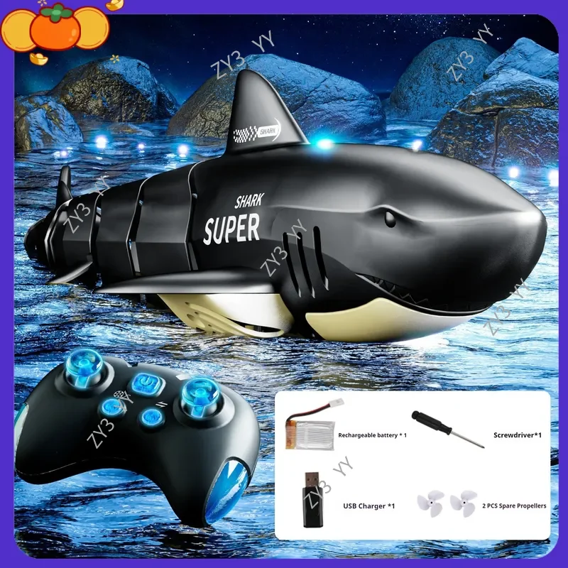 Brinquedo de tubarão de controle remoto modelo de simulação subaquática barco para crianças brinquedos de barco RC
