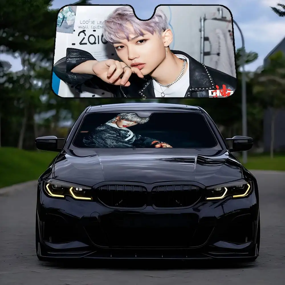 

KPOP Singer F-FelixX Car SunShade Car Sunshade Window Sunshade Sunblock Front Windshield Hood Sunshade