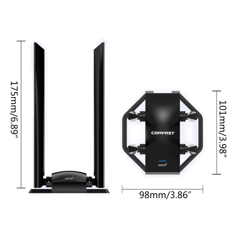 CF-975AX WiFi 6 Adaptor USB3.0 2.4G 6G Band Empat Antena Nirkabel Wi-Fi Dongle Kartu Jaringan untuk Win10 11