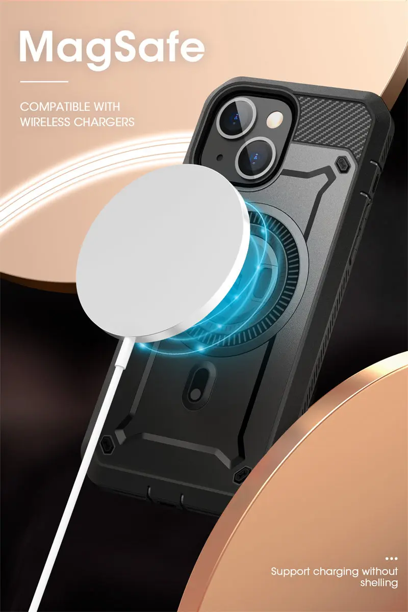 SUPCASE for iPhone 15/14/13 Case 6.1 inch 2023 UB Pro Mag Full Body Rugged Case Cover with Built-in Screen Protector