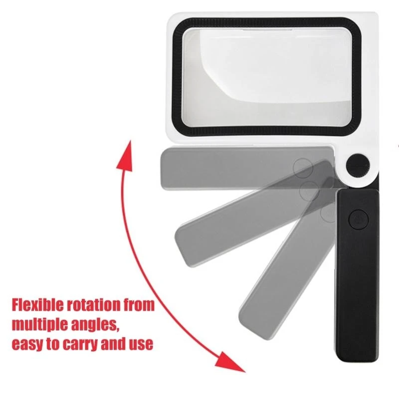 Ergonomic Handheld 3.50X Glass with LED Lighting Featuring Acrylic Lens D2RD